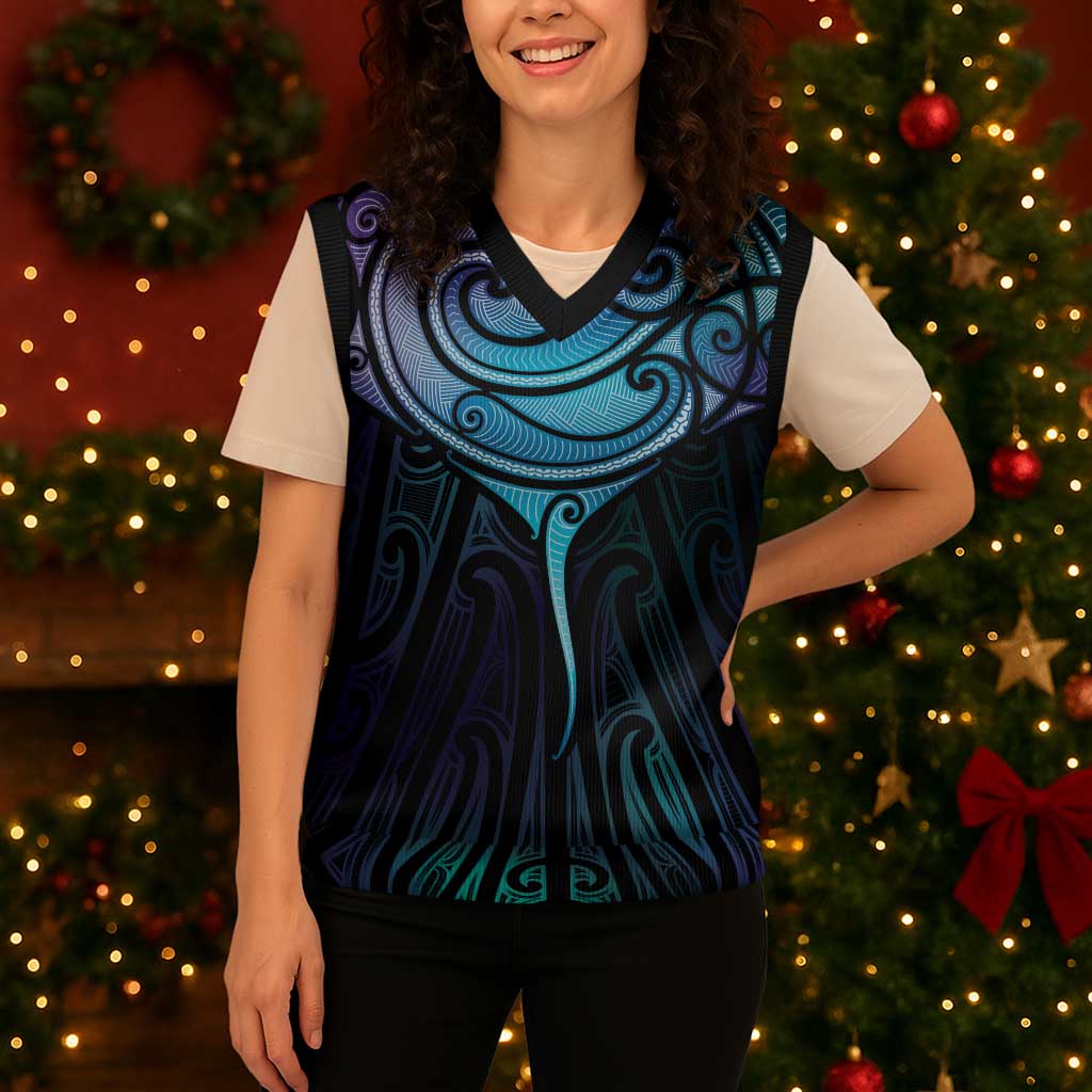 Aotearoa Maori Te Whai Rahi Christmas Knitted V-Neck Vest Tala - Nowhere You Could Go That I Won't Be With You - Polynesian Pride