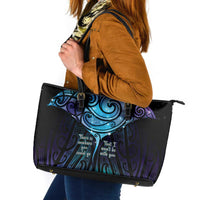 Aotearoa Maori Te Whai Rahi Leather Tote Bag Tala - Nowhere You Could Go That I Won't Be With You - Polynesian Pride