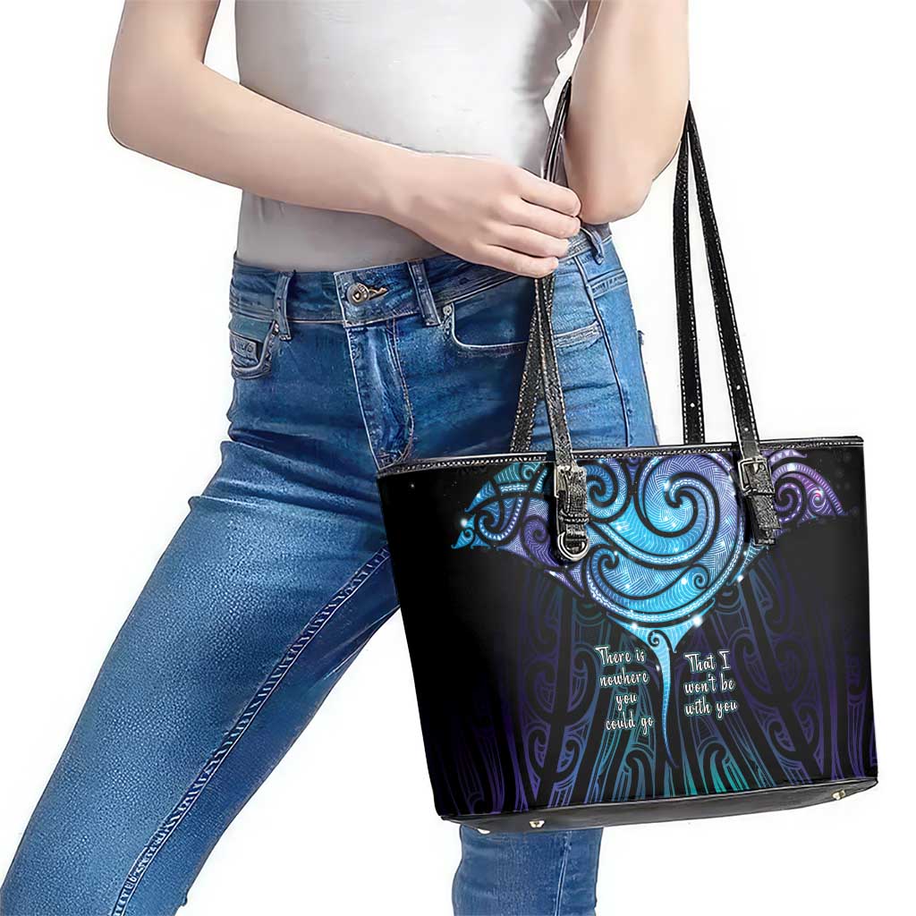 Aotearoa Maori Te Whai Rahi Leather Tote Bag Tala - Nowhere You Could Go That I Won't Be With You - Polynesian Pride