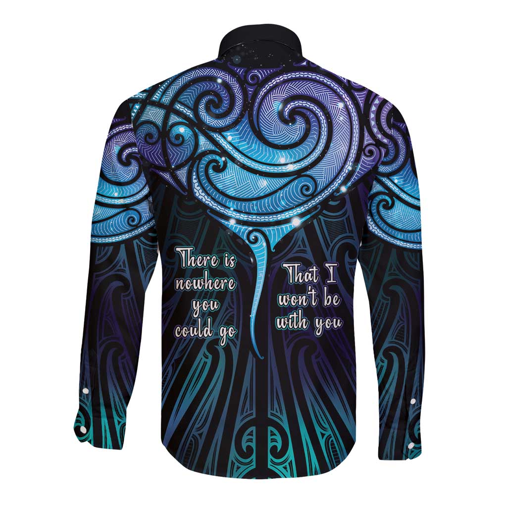 Aotearoa Maori Te Whai Rahi Long Sleeve Button Shirt Tala - Nowhere You Could Go That I Won't Be With You - Polynesian Pride
