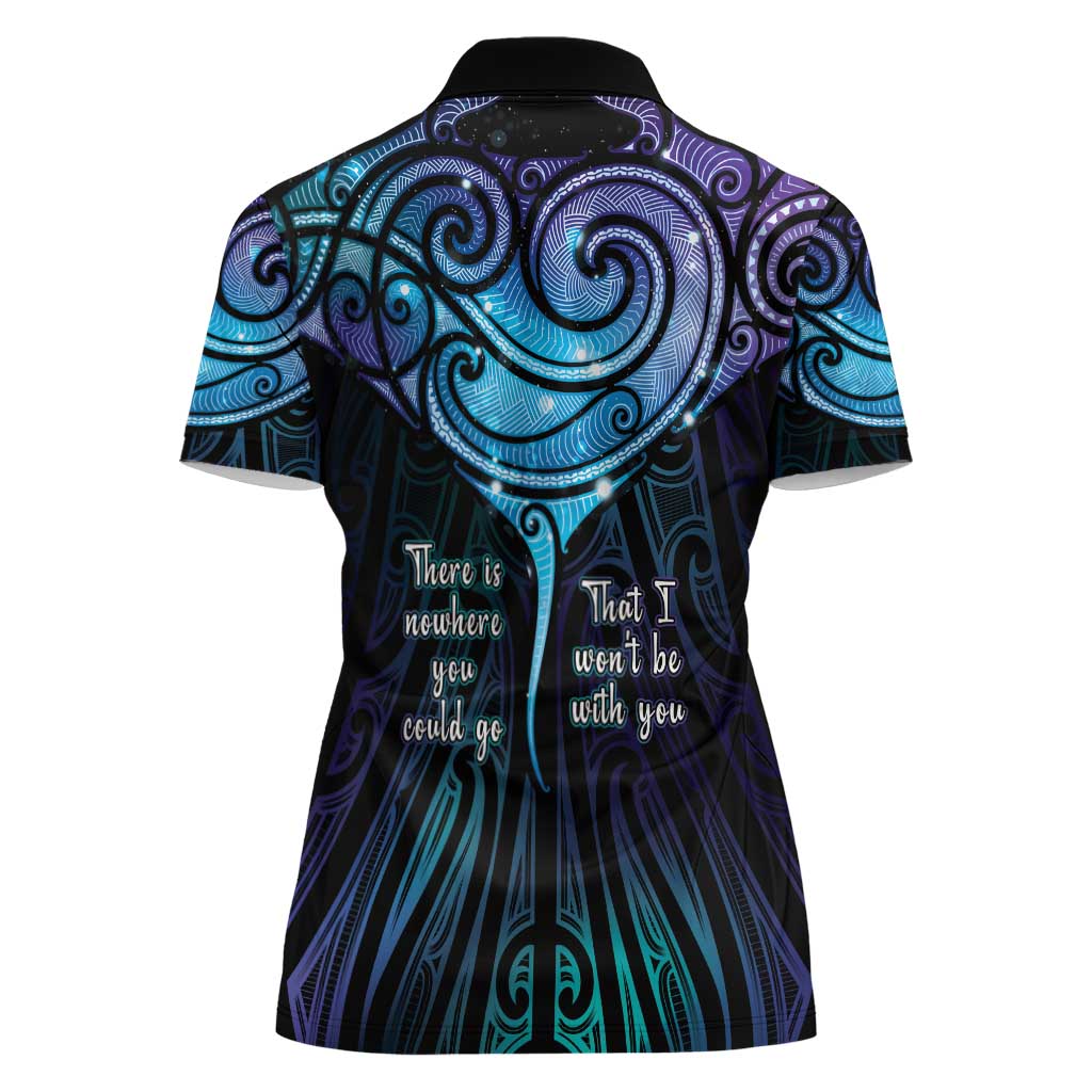 Aotearoa Maori Te Whai Rahi Women Polo Shirt Tala - Nowhere You Could Go That I Won't Be With You LT7 - Polynesian Pride