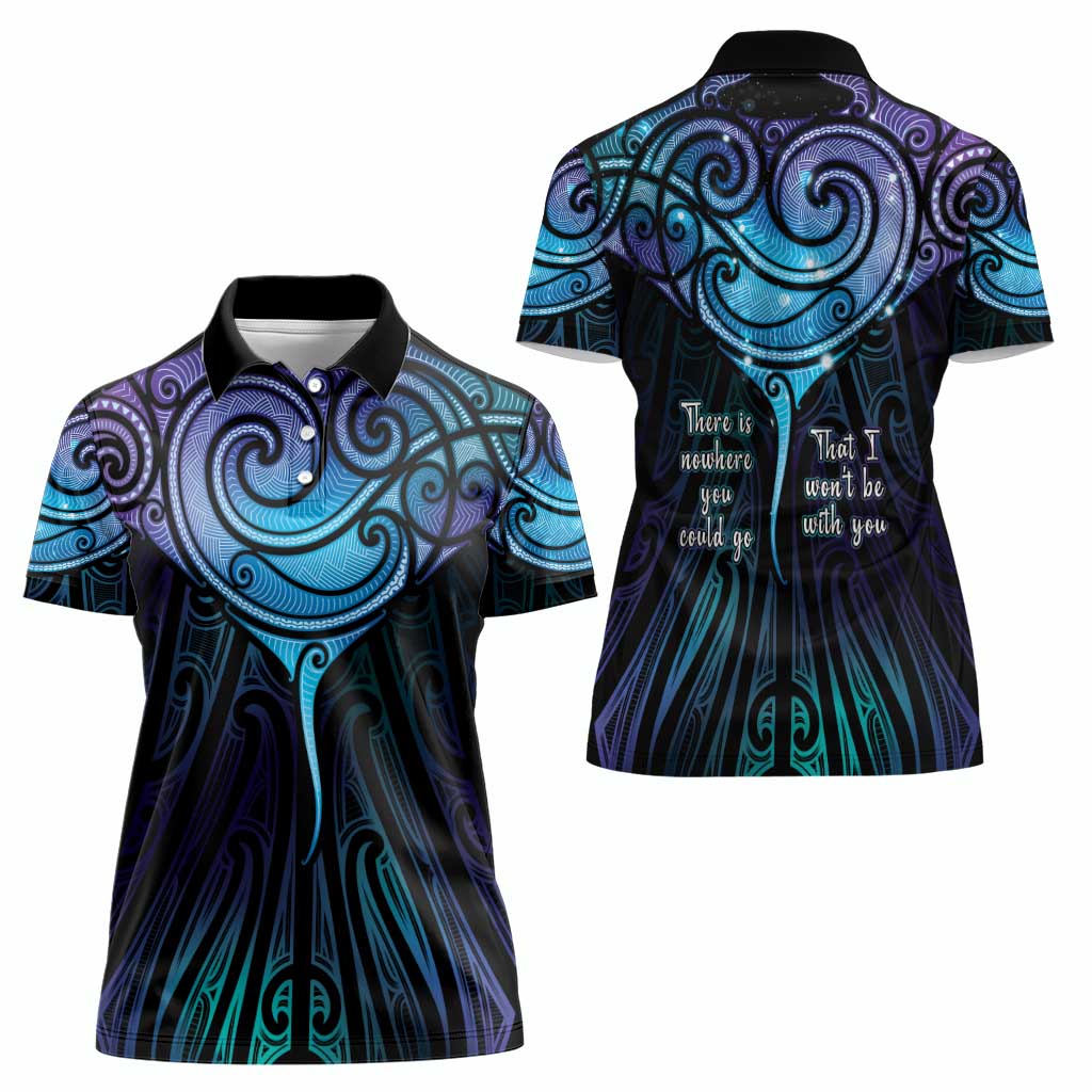 Aotearoa Maori Te Whai Rahi Women Polo Shirt Tala - Nowhere You Could Go That I Won't Be With You LT7 - Polynesian Pride