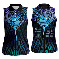 Aotearoa Maori Te Whai Rahi Women Sleeveless Polo Shirt Tala - Nowhere You Could Go That I Won't Be With You LT7 - Polynesian Pride