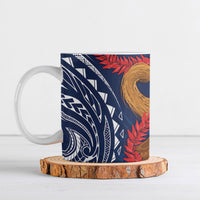 Talofa Samoa Tanoa Fue Mix Ulafala Ceramic Mug LT7 Navy Blue - Polynesian Pride