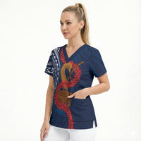 Talofa Samoa Tanoa Fue Mix Ulafala Scrub Top LT7 - Polynesian Pride