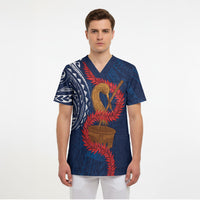 Talofa Samoa Tanoa Fue Mix Ulafala Scrub Top LT7 - Polynesian Pride