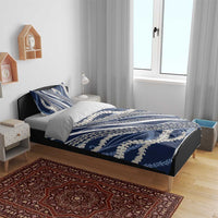 Polynesian Puakeniken Pikake Twisted Lei Bedding Set Navy Blue - Polynesian Pride