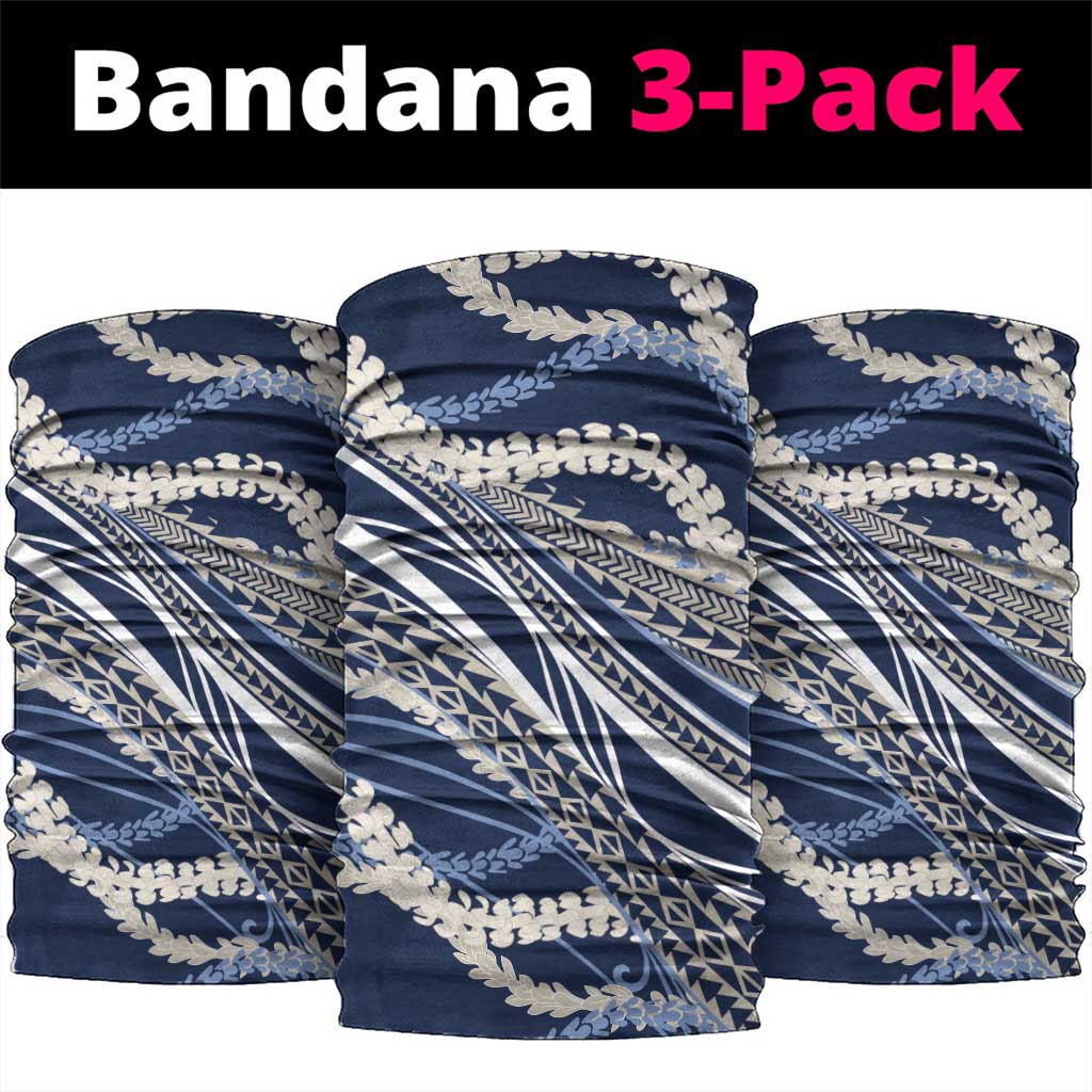 Polynesian Puakeniken Pikake Twisted Lei Neck Gaiter Navy Blue LT7 package One Size: 25*50cm Navy Blue - Polynesian Pride
