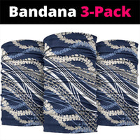 Polynesian Puakeniken Pikake Twisted Lei Neck Gaiter Navy Blue LT7 package One Size: 25*50cm Navy Blue - Polynesian Pride