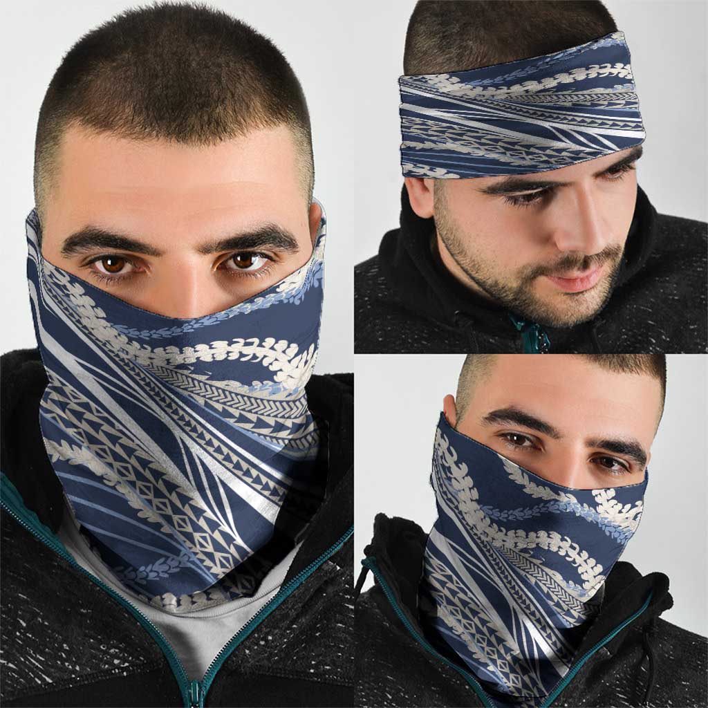 Polynesian Puakeniken Pikake Twisted Lei Neck Gaiter Navy Blue LT7 - Polynesian Pride