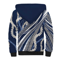Polynesian Puakeniken Pikake Twisted Lei Sherpa Hoodie Navy Blue LT7 - Polynesian Pride