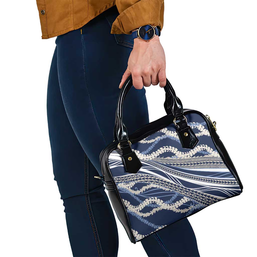 Polynesian Puakeniken Pikake Twisted Lei Shoulder Handbag Navy Blue - Polynesian Pride