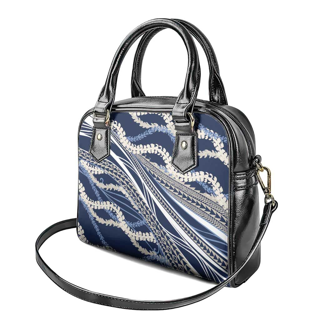 Polynesian Puakeniken Pikake Twisted Lei Shoulder Handbag Navy Blue - Polynesian Pride