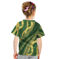Polynesian Puakeniken Pikake Twisted Lei Kid T Shirt Emerald - Polynesian Pride