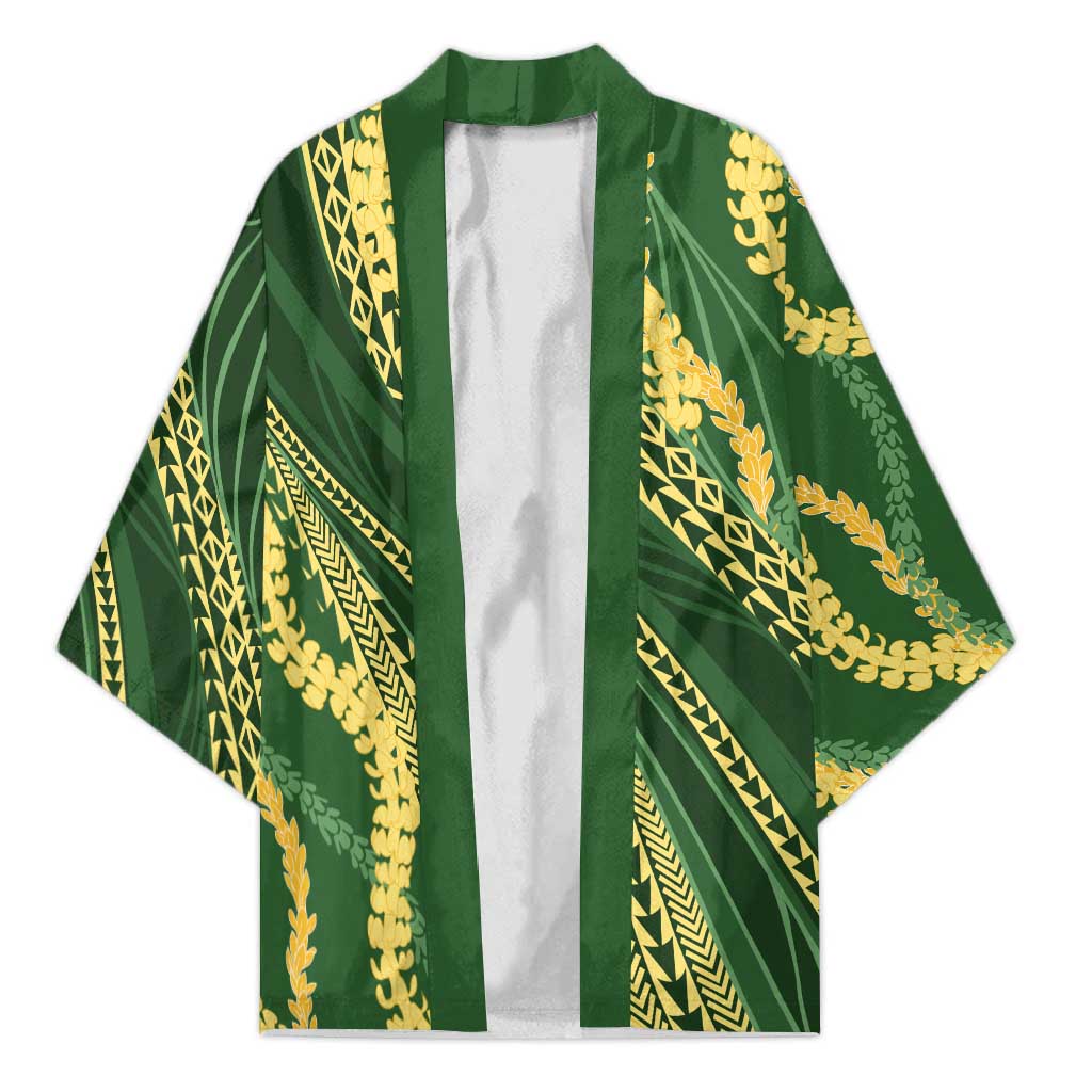 Polynesian Puakeniken Pikake Twisted Lei Kimono Emerald - Polynesian Pride