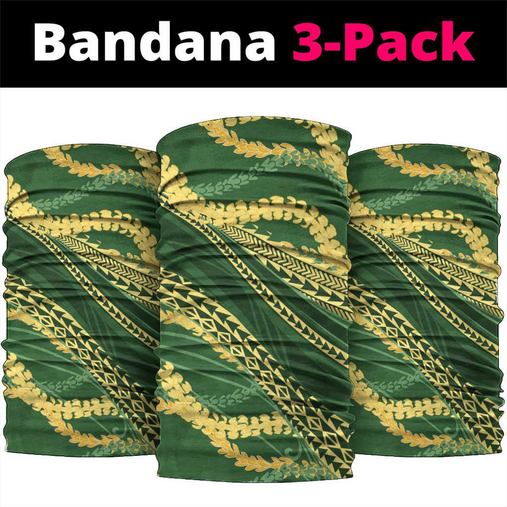 Polynesian Puakeniken Pikake Twisted Lei Neck Gaiter Emerald LT7 package One Size: 25*50cm Emerald - Polynesian Pride