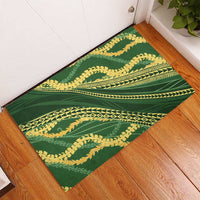 Polynesian Puakeniken Pikake Twisted Lei Rubber Doormat Emerald - Polynesian Pride