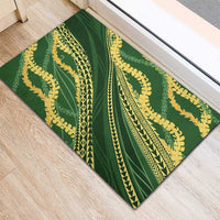 Polynesian Puakeniken Pikake Twisted Lei Rubber Doormat Emerald - Polynesian Pride