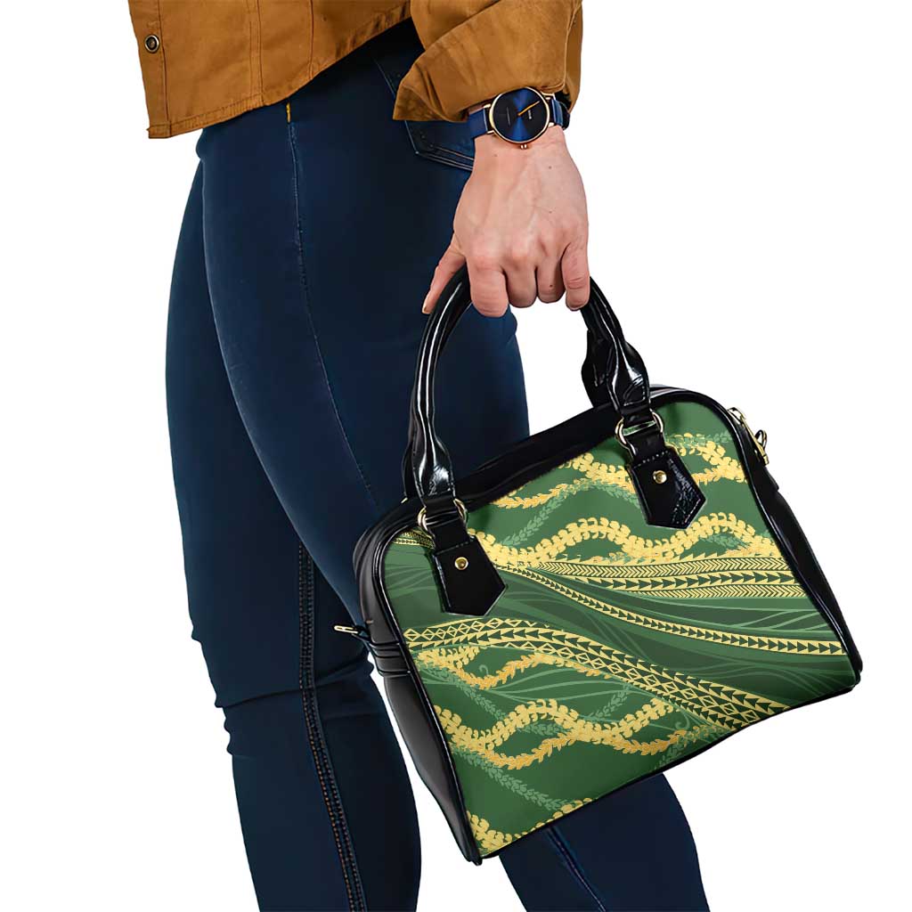 Polynesian Puakeniken Pikake Twisted Lei Shoulder Handbag Emerald - Polynesian Pride