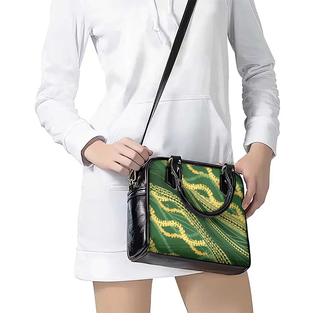 Polynesian Puakeniken Pikake Twisted Lei Shoulder Handbag Emerald - Polynesian Pride
