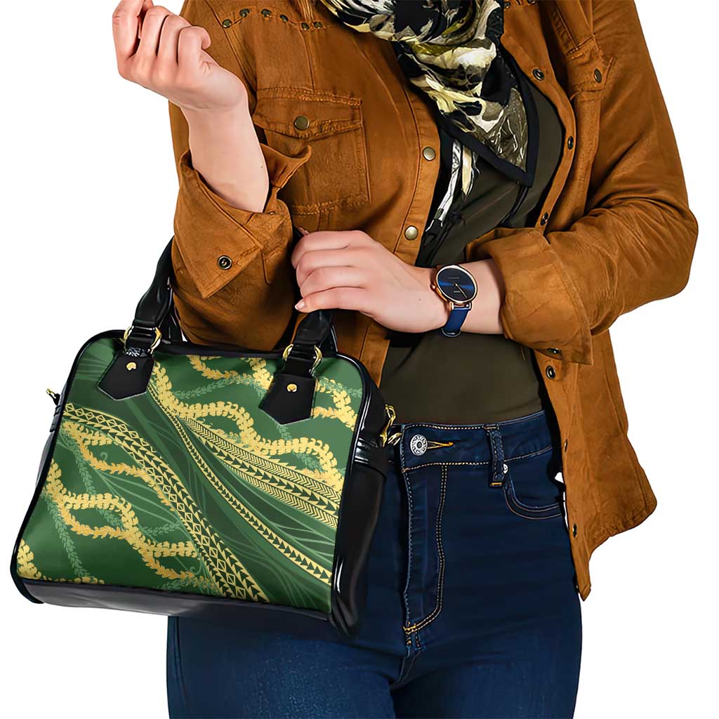 Polynesian Puakeniken Pikake Twisted Lei Shoulder Handbag Emerald - Polynesian Pride