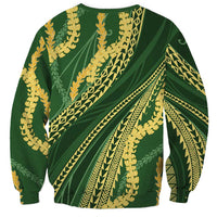 Polynesian Puakeniken Pikake Twisted Lei Sweatshirt Emerald - Polynesian Pride