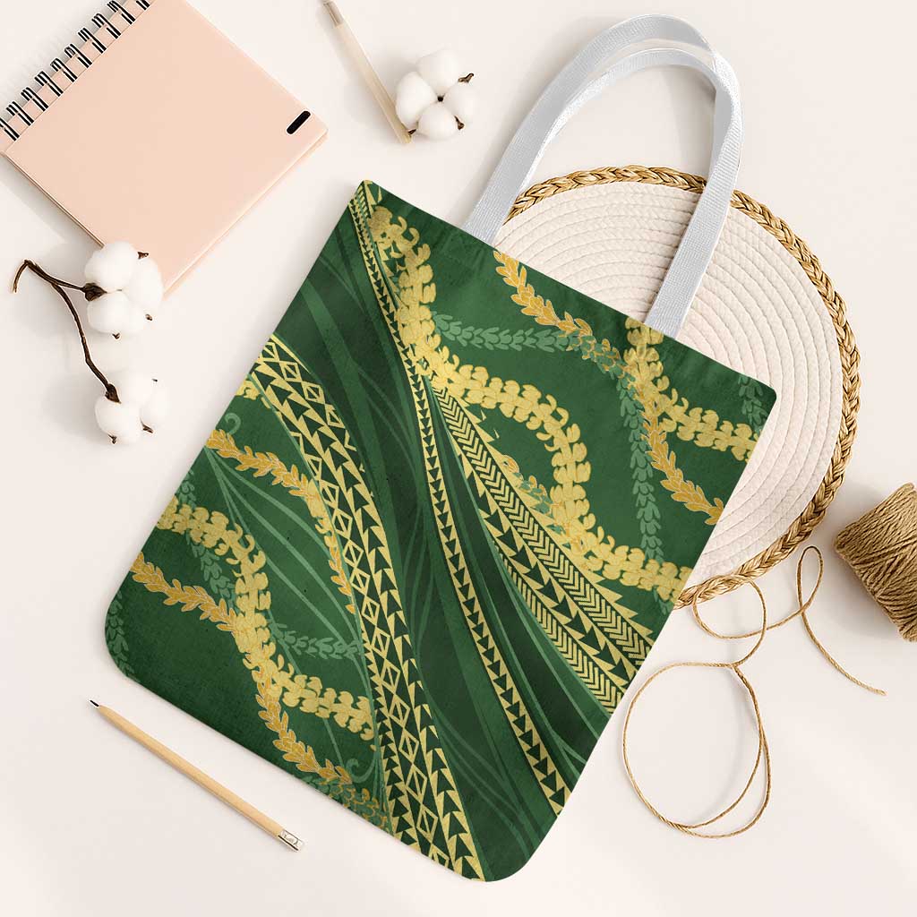 Polynesian Puakeniken Pikake Twisted Lei Tote Bag Emerald - Polynesian Pride