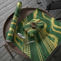 Polynesian Puakeniken Pikake Twisted Lei Wrapping Paper Emerald