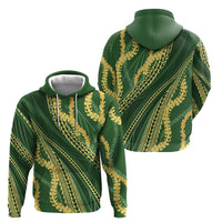 Polynesian Puakeniken Pikake Twisted Lei Zip Hoodie Emerald - Polynesian Pride