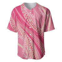 Polynesian Puakeniken Pikake Twisted Lei Baseball Jersey Rose Pink - Polynesian Pride