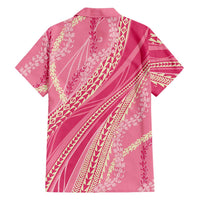 Polynesian Puakeniken Pikake Twisted Lei Family Matching Mermaid Dress and Hawaiian Shirt Rose Pink LT7 - Polynesian Pride