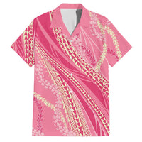 Polynesian Puakeniken Pikake Twisted Lei Family Matching Puletasi and Hawaiian Shirt Rose Pink - Polynesian Pride