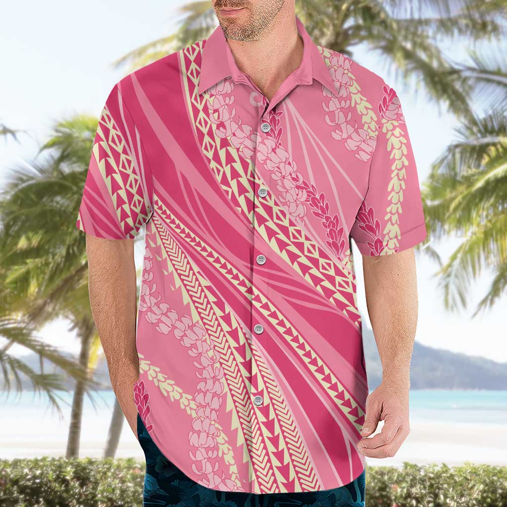 Polynesian Puakeniken Pikake Twisted Lei Hawaiian Shirt Rose Pink - Polynesian Pride