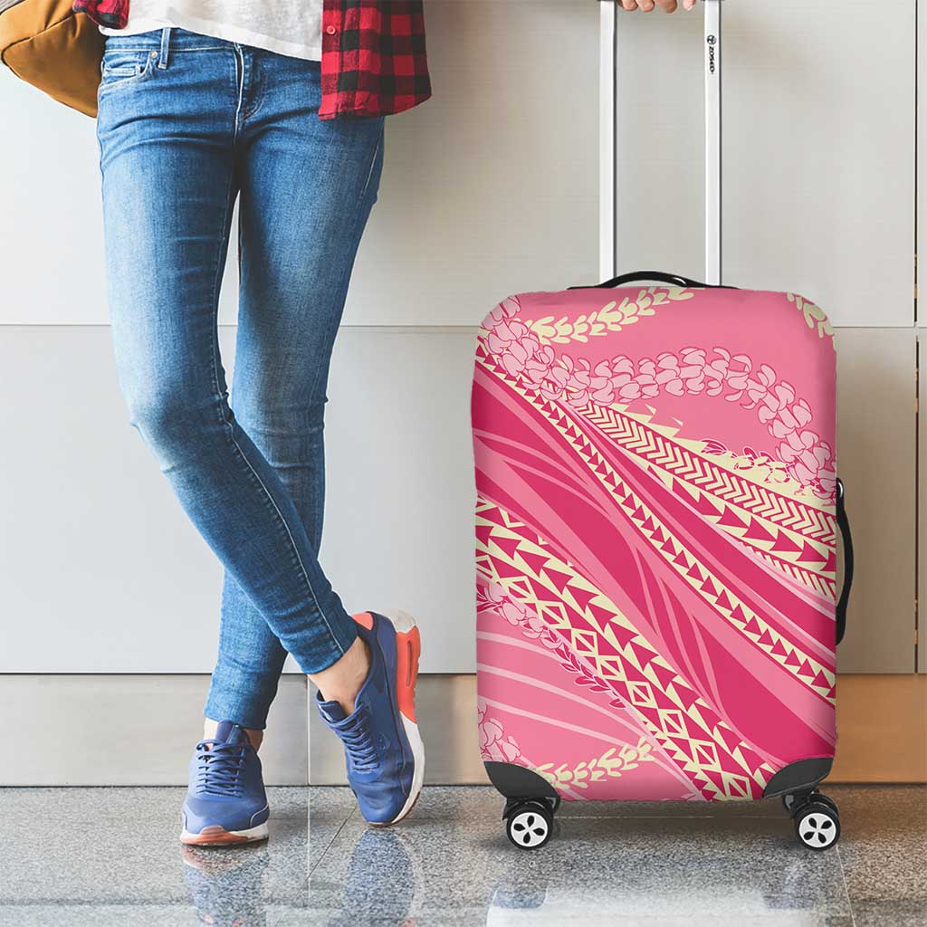 Polynesian Puakeniken Pikake Twisted Lei Luggage Cover Rose Pink - Polynesian Pride