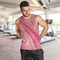 Polynesian Puakeniken Pikake Twisted Lei Men Tank Top Rose Pink - Polynesian Pride