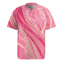 Polynesian Puakeniken Pikake Twisted Lei Rugby Jersey Rose Pink - Polynesian Pride