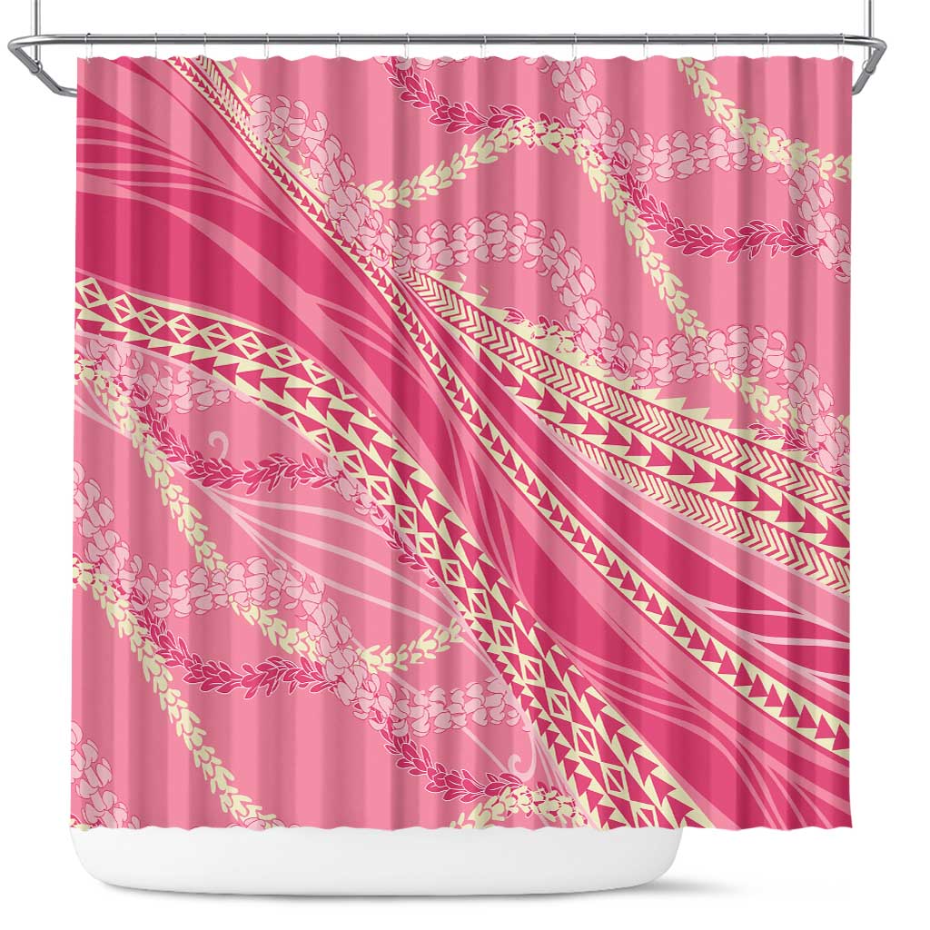 Polynesian Puakeniken Pikake Twisted Lei Shower Curtain Rose Pink LT7 Rose Pink - Polynesian Pride
