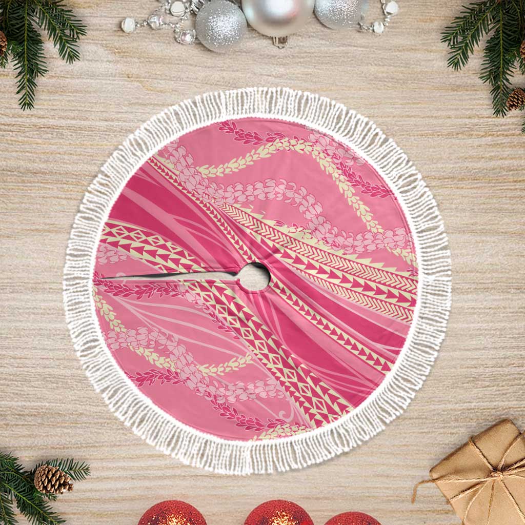 Polynesian Puakeniken Pikake Twisted Lei Tree Skirt Rose Pink - Polynesian Pride