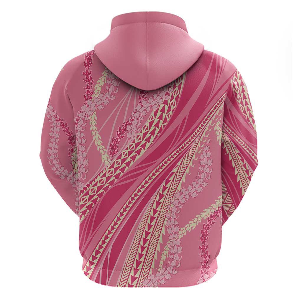 Polynesian Puakeniken Pikake Twisted Lei Zip Hoodie Rose Pink - Polynesian Pride