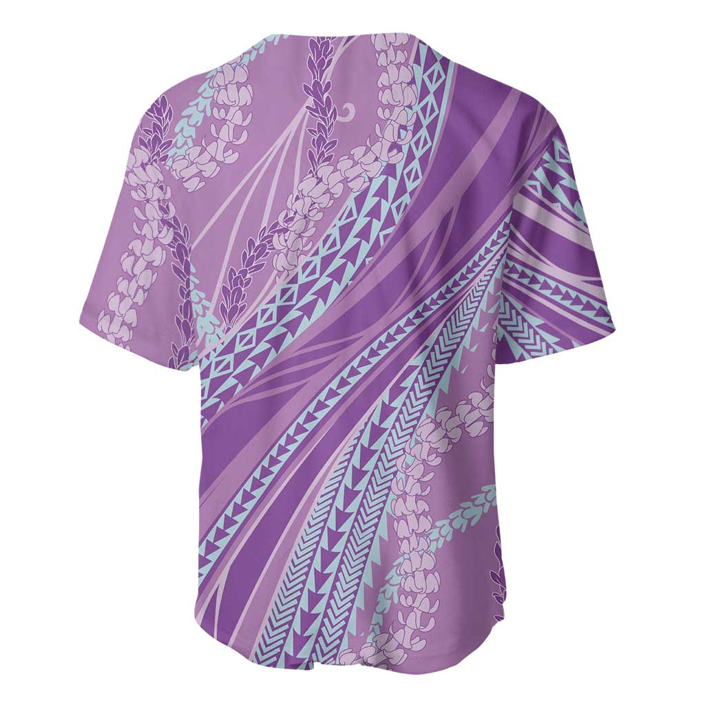 Polynesian Puakeniken Pikake Twisted Lei Baseball Jersey Amethys - Polynesian Pride