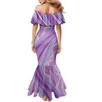 Polynesian Puakeniken Pikake Twisted Lei Family Matching Mermaid Dress and Hawaiian Shirt Amethys LT7 - Polynesian Pride