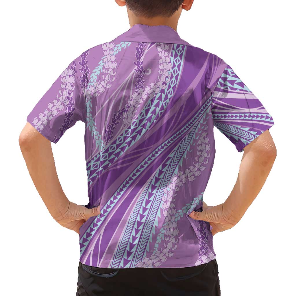 Polynesian Puakeniken Pikake Twisted Lei Family Matching Off Shoulder Maxi Dress and Hawaiian Shirt Amethys LT7 - Polynesian Pride