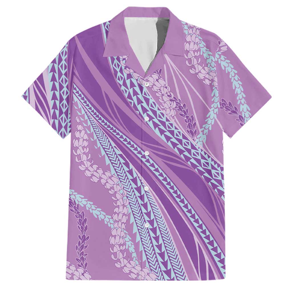 Polynesian Puakeniken Pikake Twisted Lei Family Matching Summer Maxi Dress and Hawaiian Shirt Amethys - Polynesian Pride