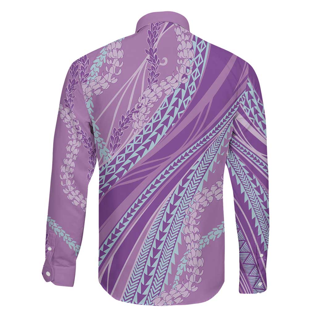 Polynesian Puakeniken Pikake Twisted Lei Family Matching Summer Maxi Dress and Hawaiian Shirt Amethys - Polynesian Pride