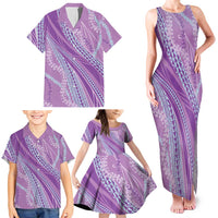 Polynesian Puakeniken Pikake Twisted Lei Family Matching Tank Maxi Dress and Hawaiian Shirt Amethys LT7 - Polynesian Pride