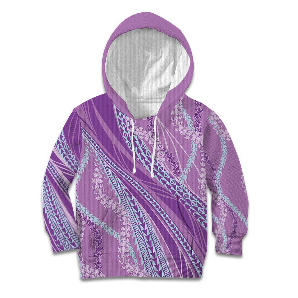 Polynesian Puakeniken Pikake Twisted Lei Kid Hoodie Amethys LT7 Hoodie Amethys - Polynesian Pride