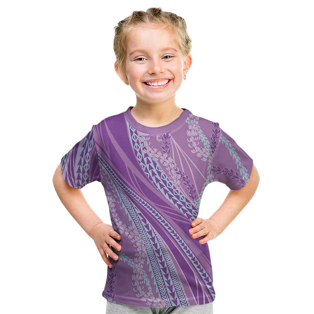 Polynesian Puakeniken Pikake Twisted Lei Kid T Shirt Amethys - Polynesian Pride