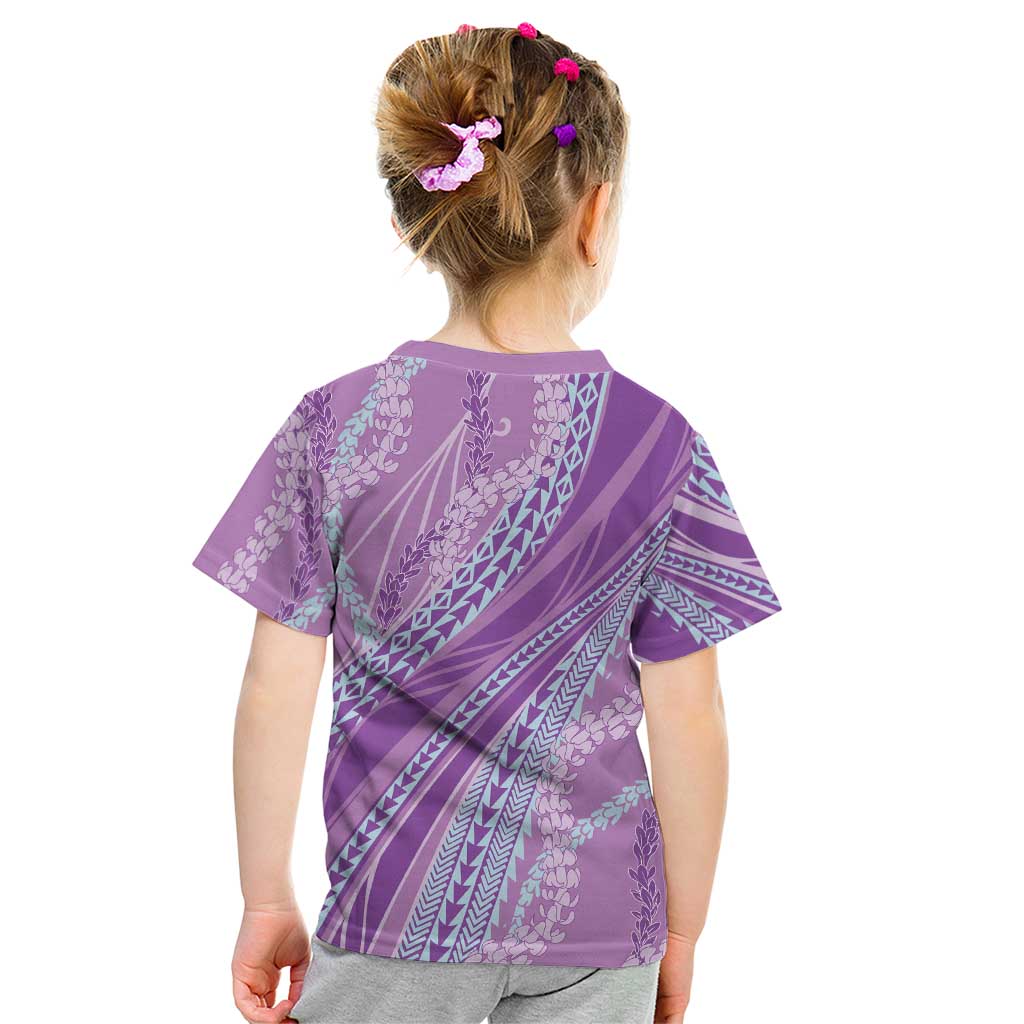 Polynesian Puakeniken Pikake Twisted Lei Kid T Shirt Amethys - Polynesian Pride