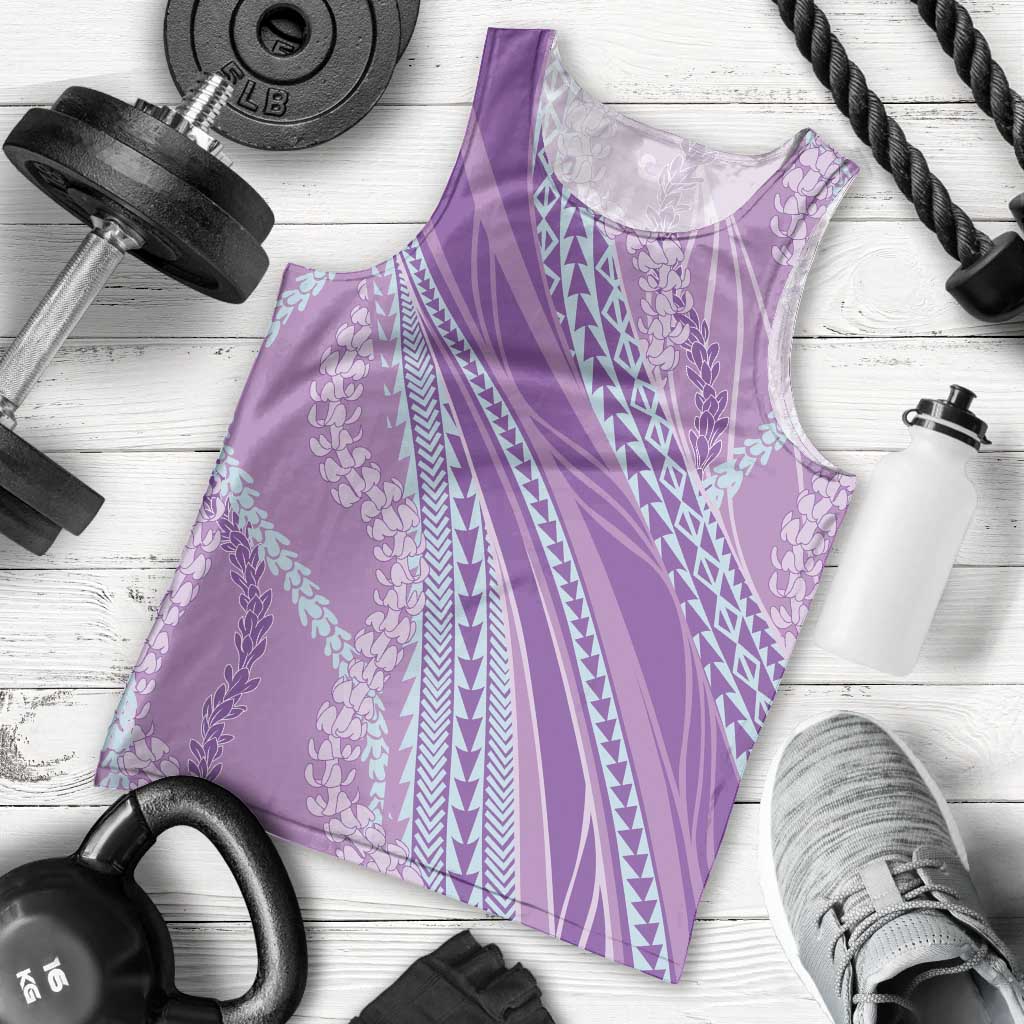 Polynesian Puakeniken Pikake Twisted Lei Men Tank Top Amethys - Polynesian Pride