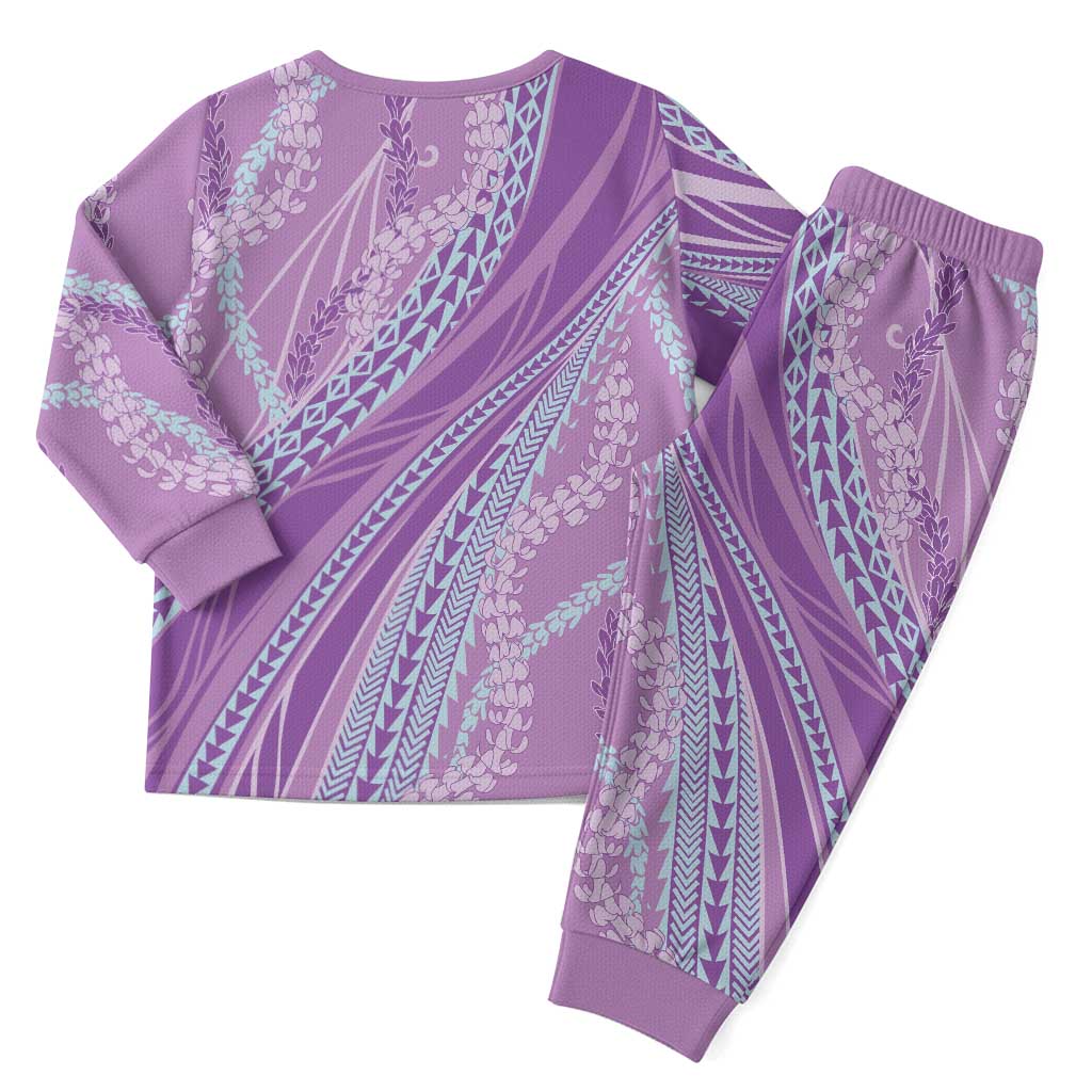 Polynesian Puakeniken Pikake Twisted Lei Christmas Pajama Set Amethys - Polynesian Pride